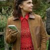 Death Valley S02 Janie Mallowan Brown Suede Jacket