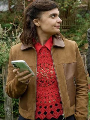 Death Valley S02 Janie Mallowan Brown Suede Jacket