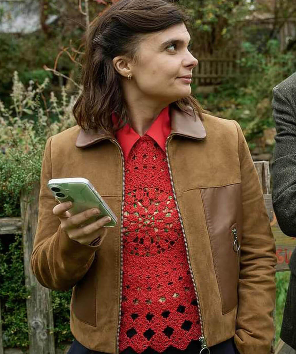 Death Valley S02 Janie Mallowan Brown Suede Jacket