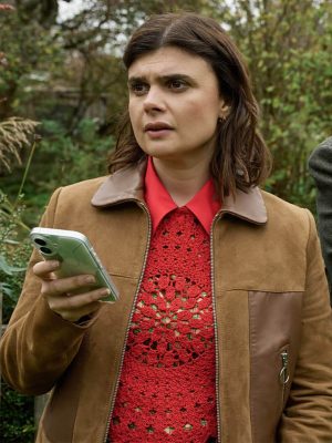 Death Valley S02 Janie Mallowan Brown Suede Jacket