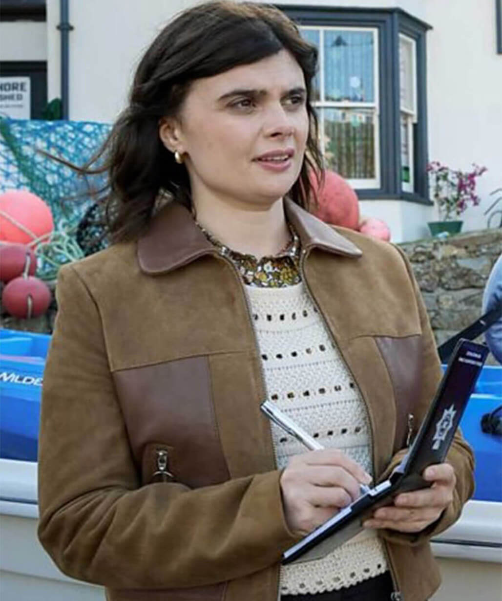 Death Valley S02 Janie Mallowan Brown Suede Jacket