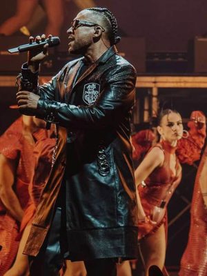 Don Omar The Last King World Tour 2026 Black Leather Coat