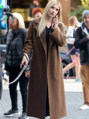 Emma Roberts American Horror Story S12 Brown Wool Coat