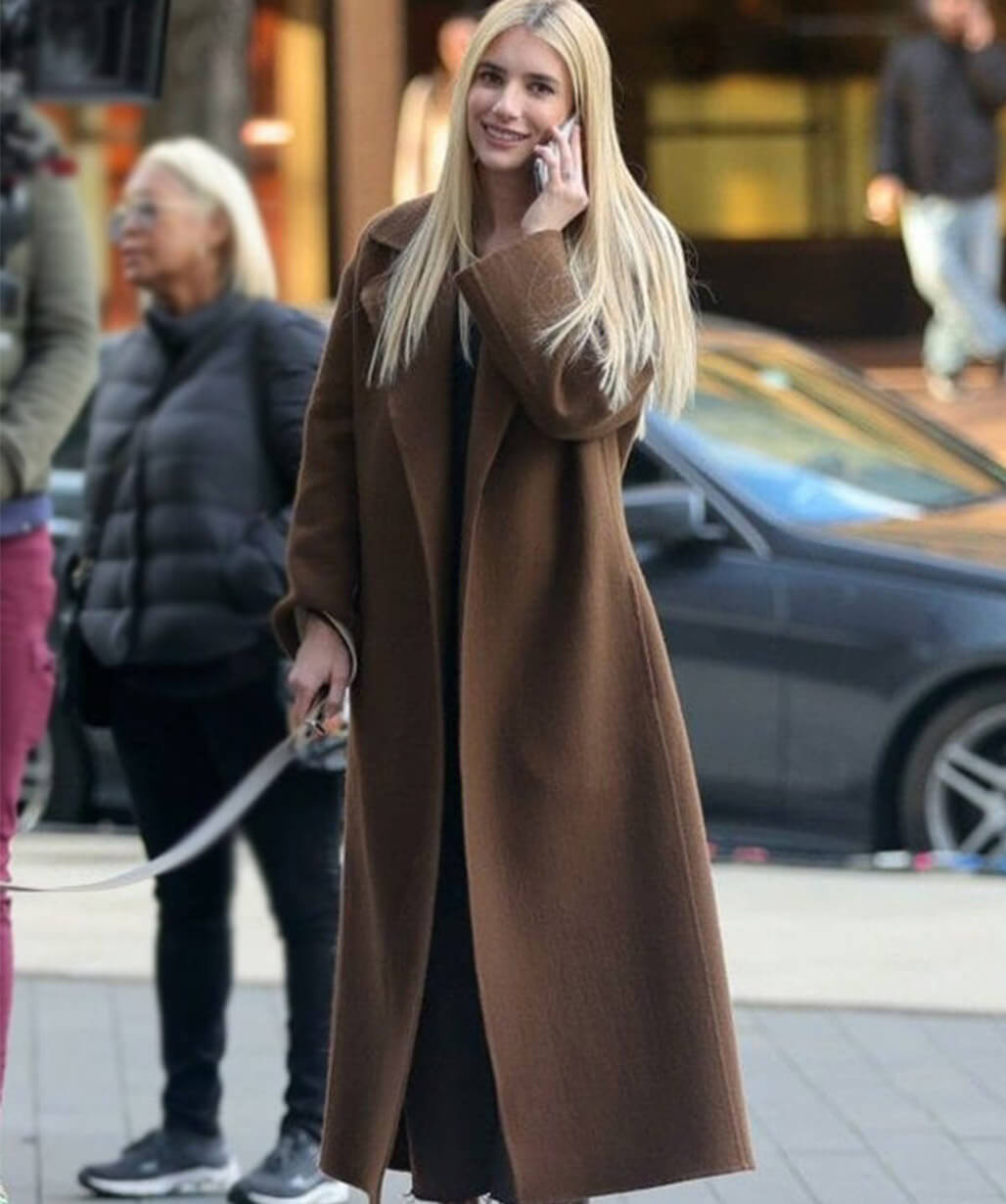 Emma Roberts American Horror Story S12 Brown Wool Coat
