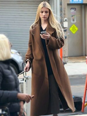 Emma Roberts American Horror Story S12 Brown Wool Coat