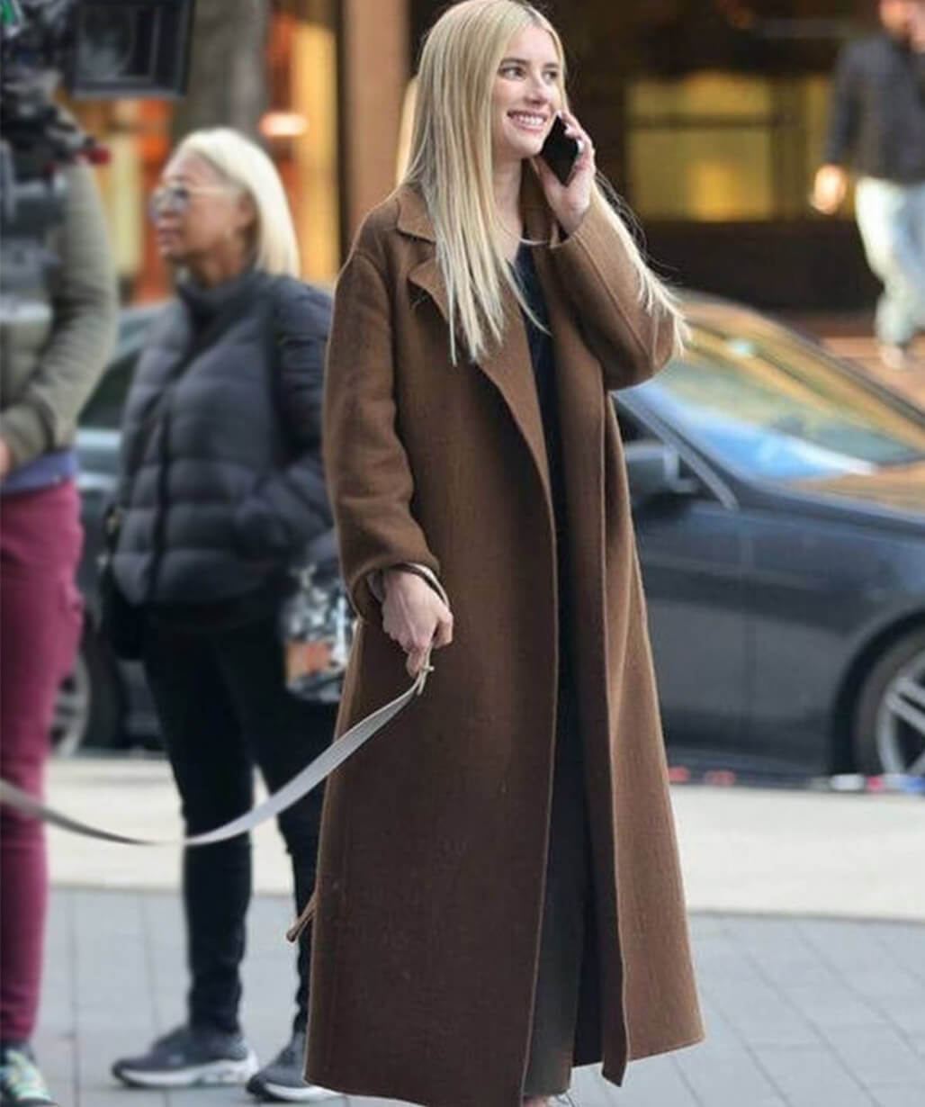 Emma Roberts American Horror Story S12 Brown Wool Coat