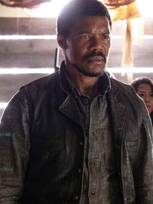 Gaius Charles The Walking Dead Dead City S02 Black Leather Vest