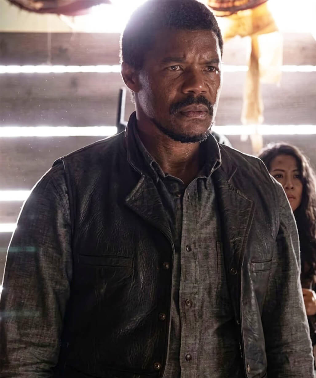 Gaius Charles The Walking Dead Dead City S02 Black Leather Vest