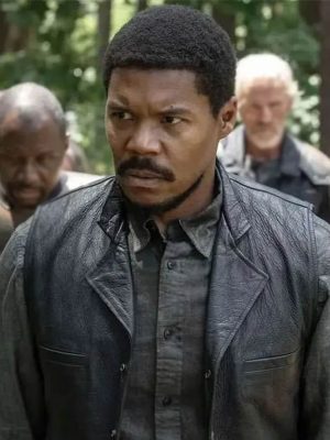 Gaius Charles The Walking Dead Dead City S02 Black Leather Vest
