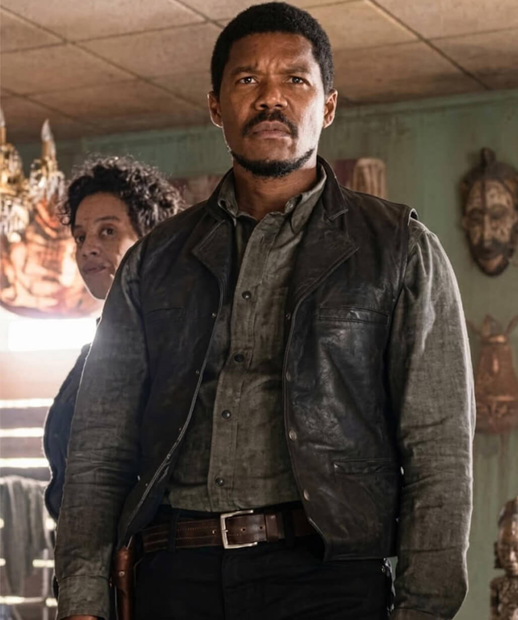 Gaius Charles The Walking Dead Dead City S02 Black Leather Vest