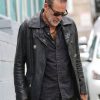 Jeffrey Dean Morgan The Walking Dead City Black Leather Coat