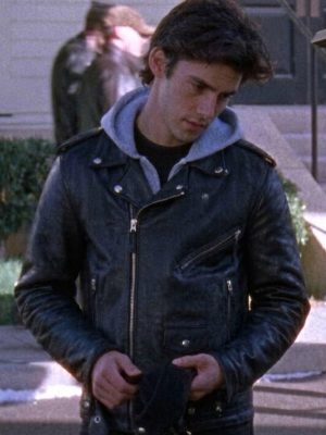 Jess Mariano Gilmore Girls Biker Black Leather Jacket