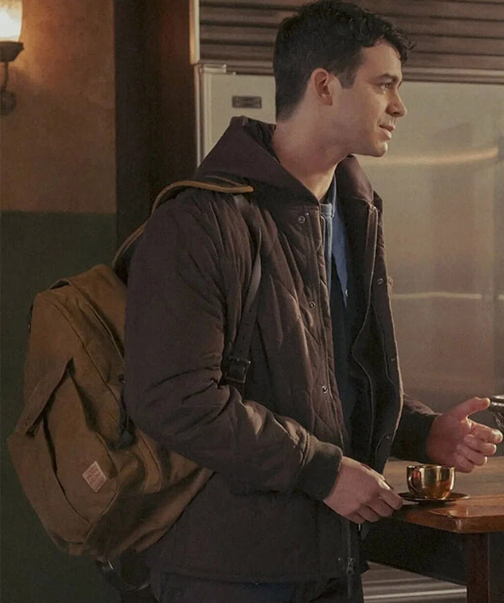 Joey Pollari American Horror Story S13 Brown Quilted Jacket