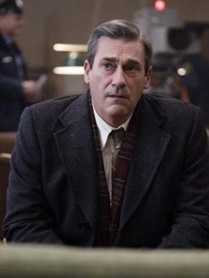 Jon Hamm American Hostage 2026 Grey Wool Coat