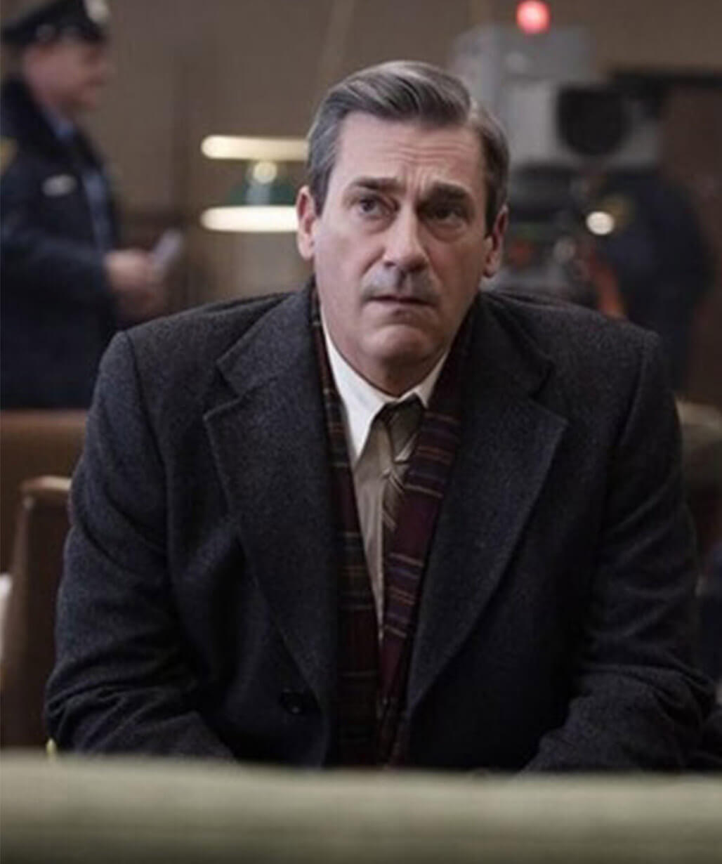 Jon Hamm American Hostage 2026 Grey Wool Coat