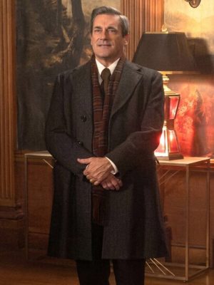 Jon Hamm American Hostage 2026 Grey Wool Coat