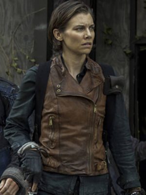 Lauren Cohan The Walking Dead: Dead City Brown Leather Vest