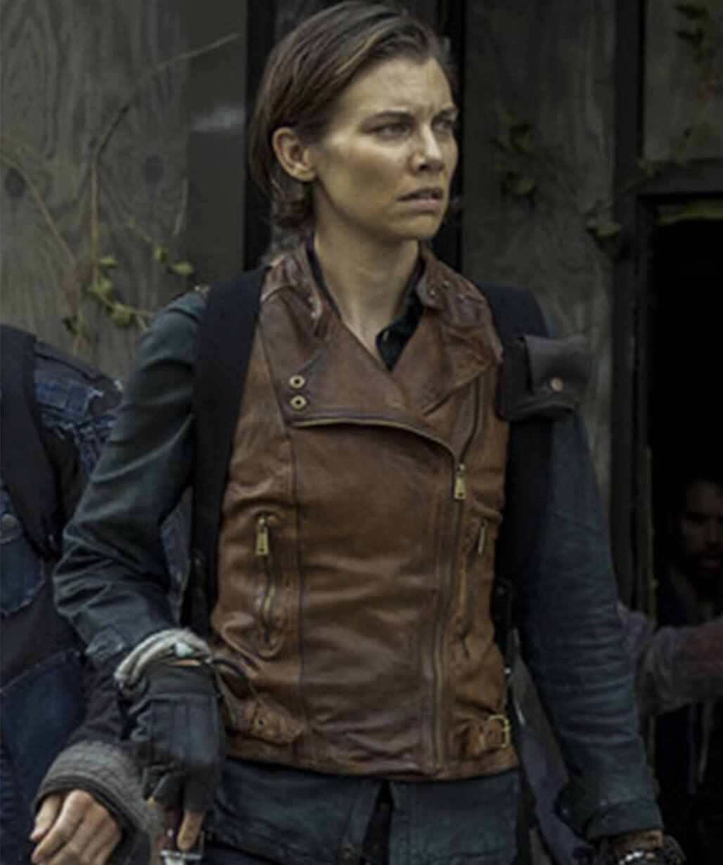 Lauren Cohan The Walking Dead: Dead City Brown Leather Vest