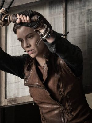 Lauren Cohan The Walking Dead: Dead City Brown Leather Vest