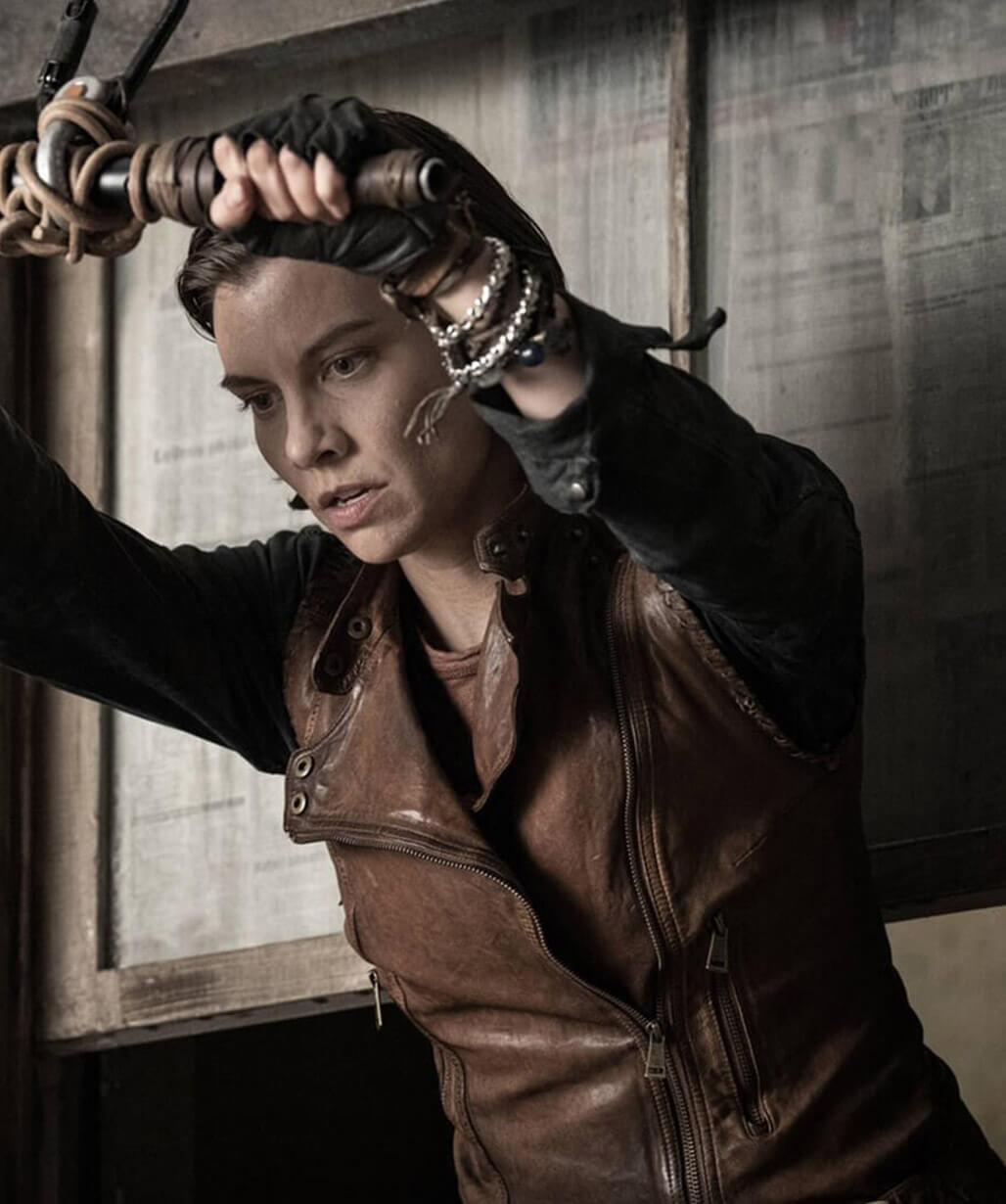Lauren Cohan The Walking Dead: Dead City Brown Leather Vest