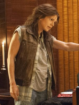 Lily Rabe American Horror Story S05 Brown Leather Vest