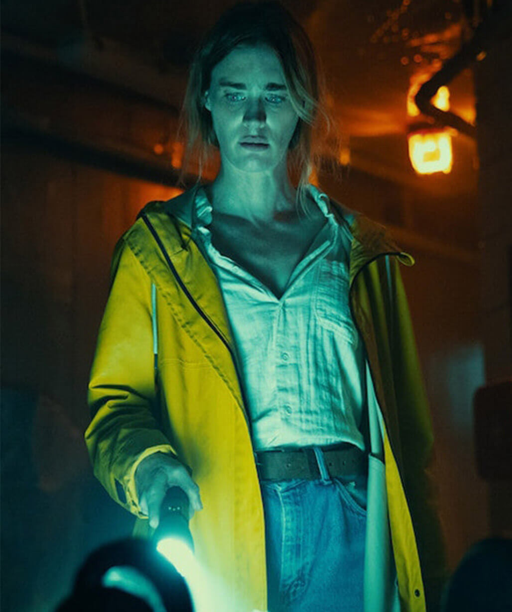 Mackenzie Davis Below 2026 Dr. Fonda Howander Yellow Coat