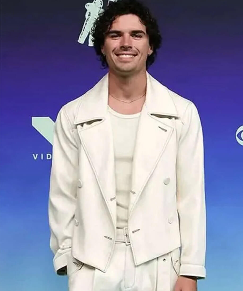 Nicolas Vansteenberghe MTV 2026 White Leather Jacket