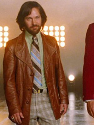 Paul Rudd Anchorman 2 Brian Fantana Brown Leather Coat