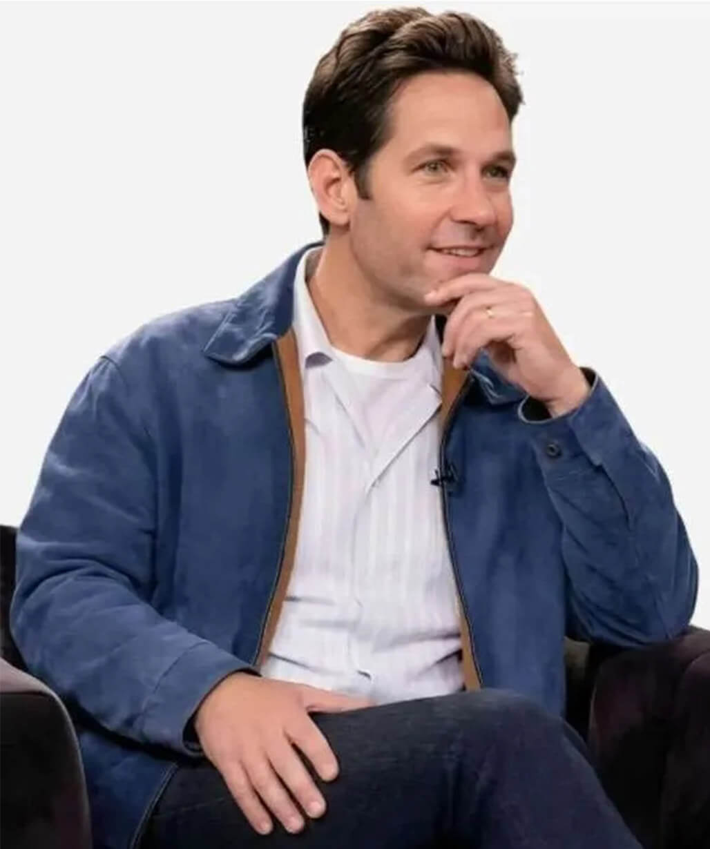 Paul Rudd Avengers Doomsday 2026 Blue Suede Jacket