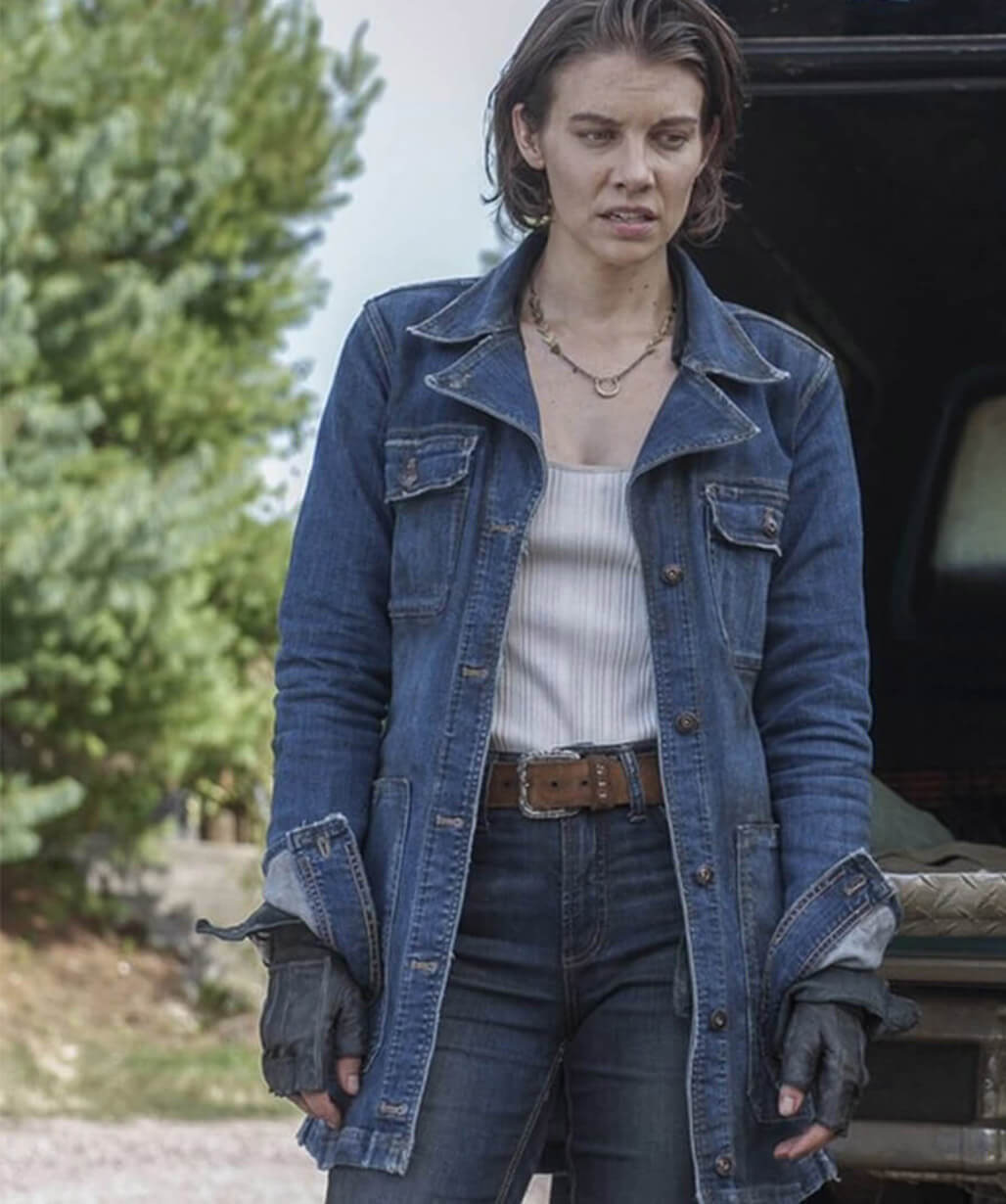 The Walking Dead: Dead City Maggie Rhee Blue Denim Coat