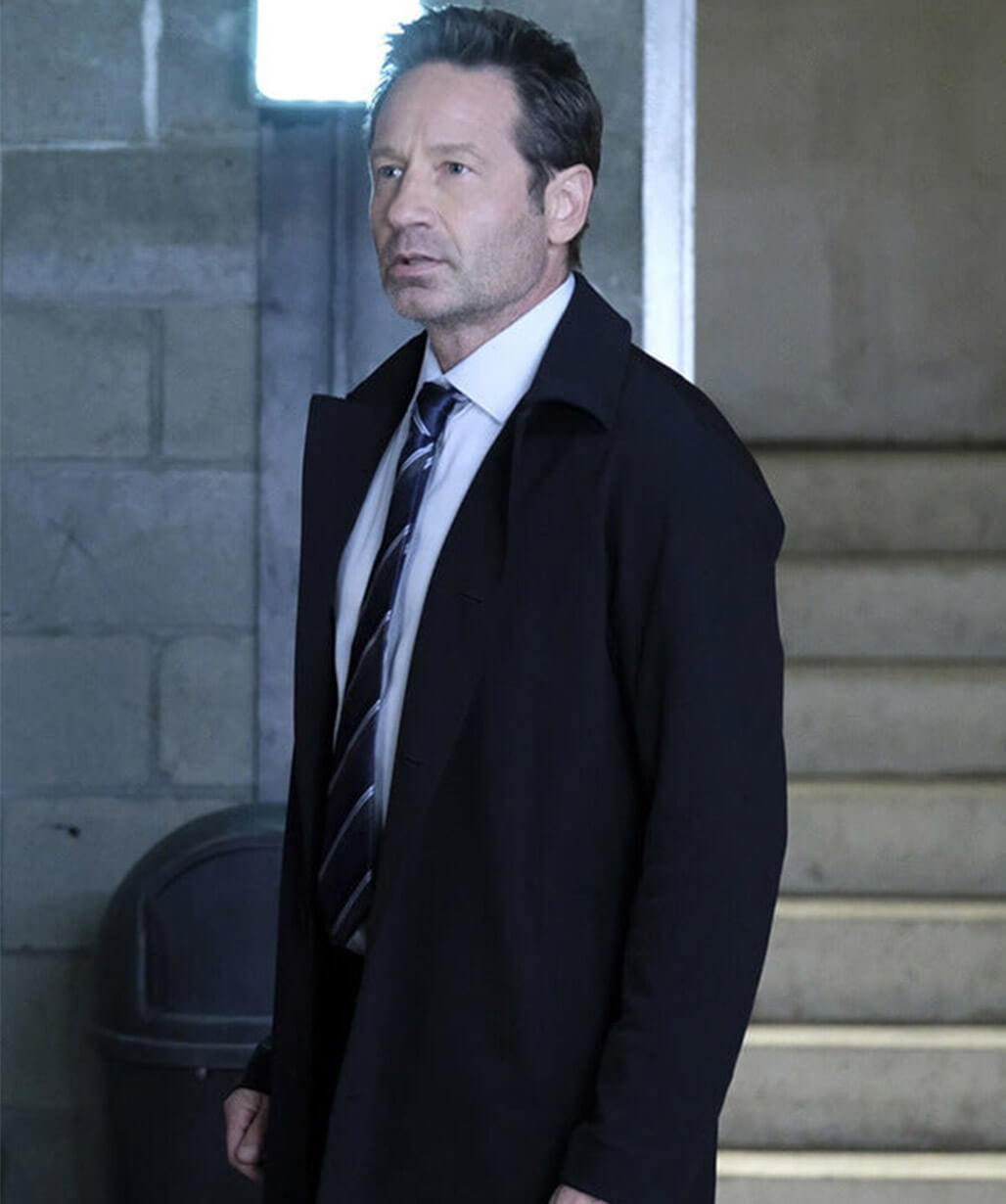 The X Files S11 David Duchovny Black Trench Coat