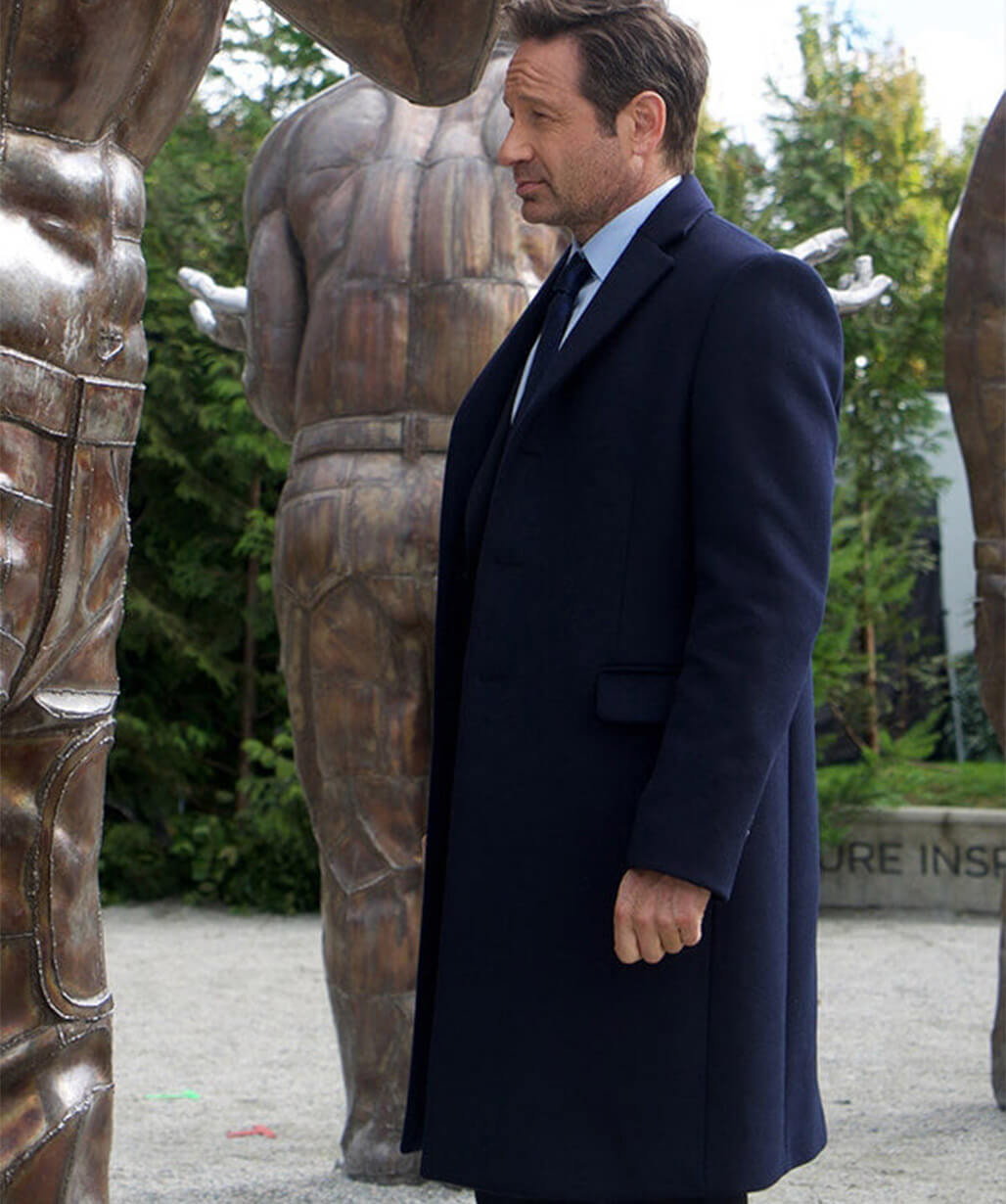 The X Files S11 Fox Mulder Blue Wool Coat