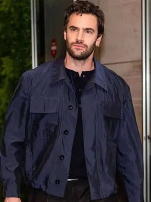 Tom Bateman New York City 2026 Satin Jacket