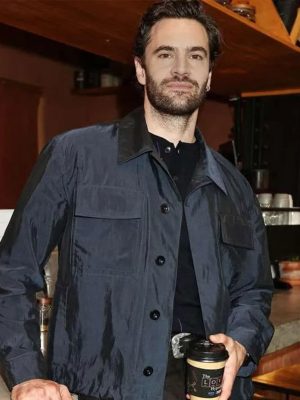Tom Bateman New York City 2026 Satin Jacket