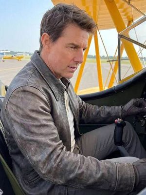 Tom Cruise Digger 2026 Brown Leather Jacket
