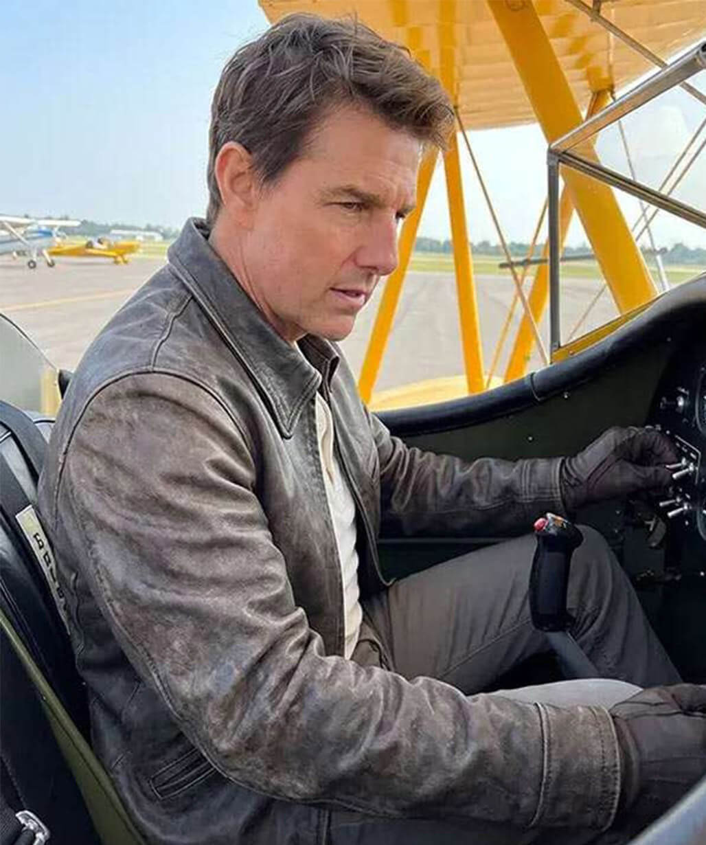 Tom Cruise Digger 2026 Brown Leather Jacket