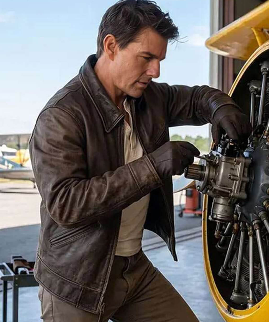 Tom Cruise Digger 2026 Brown Leather Jacket