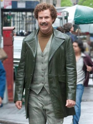 Will Ferrell Anchorman 2 Green Leather Coat